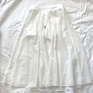 Mesh off white midi skirt with underline spandex shorts